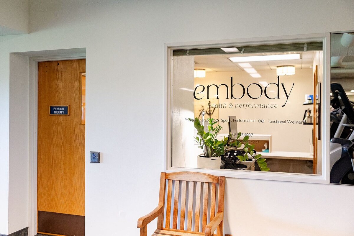 Embody Health & Performance's window, located at The Marsh in Minnetonka
