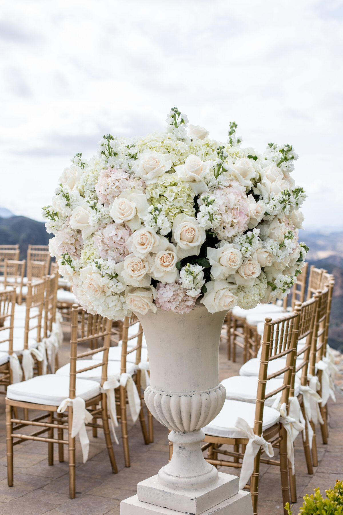 White  and blush pink  flower arrangement