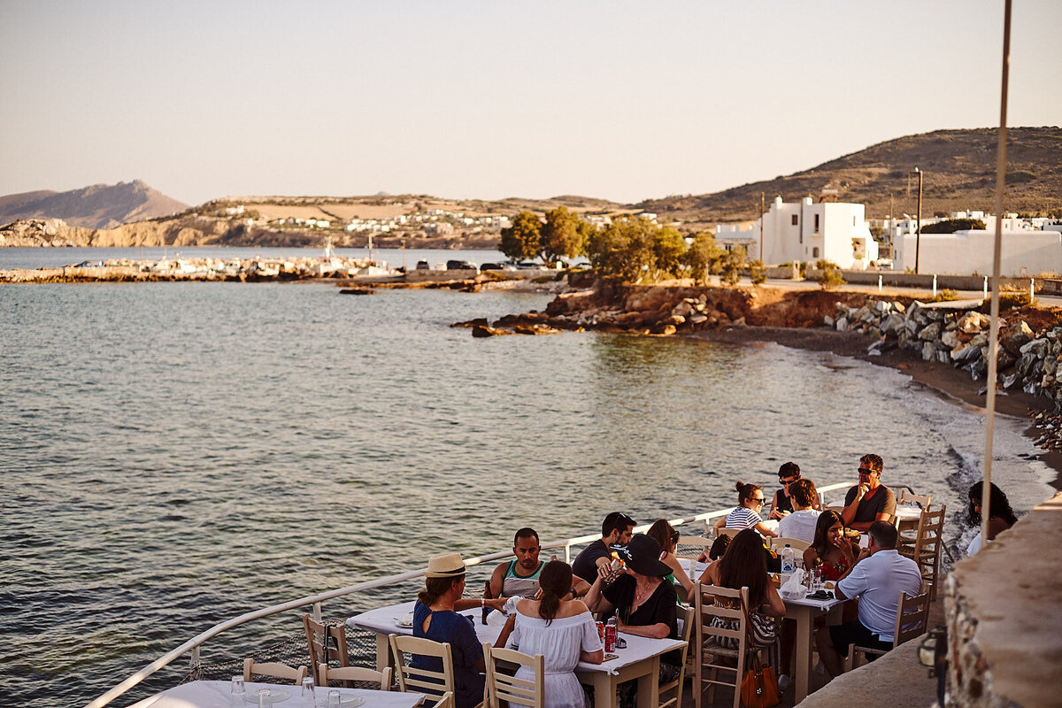 dining in Paros waiting for Gabs