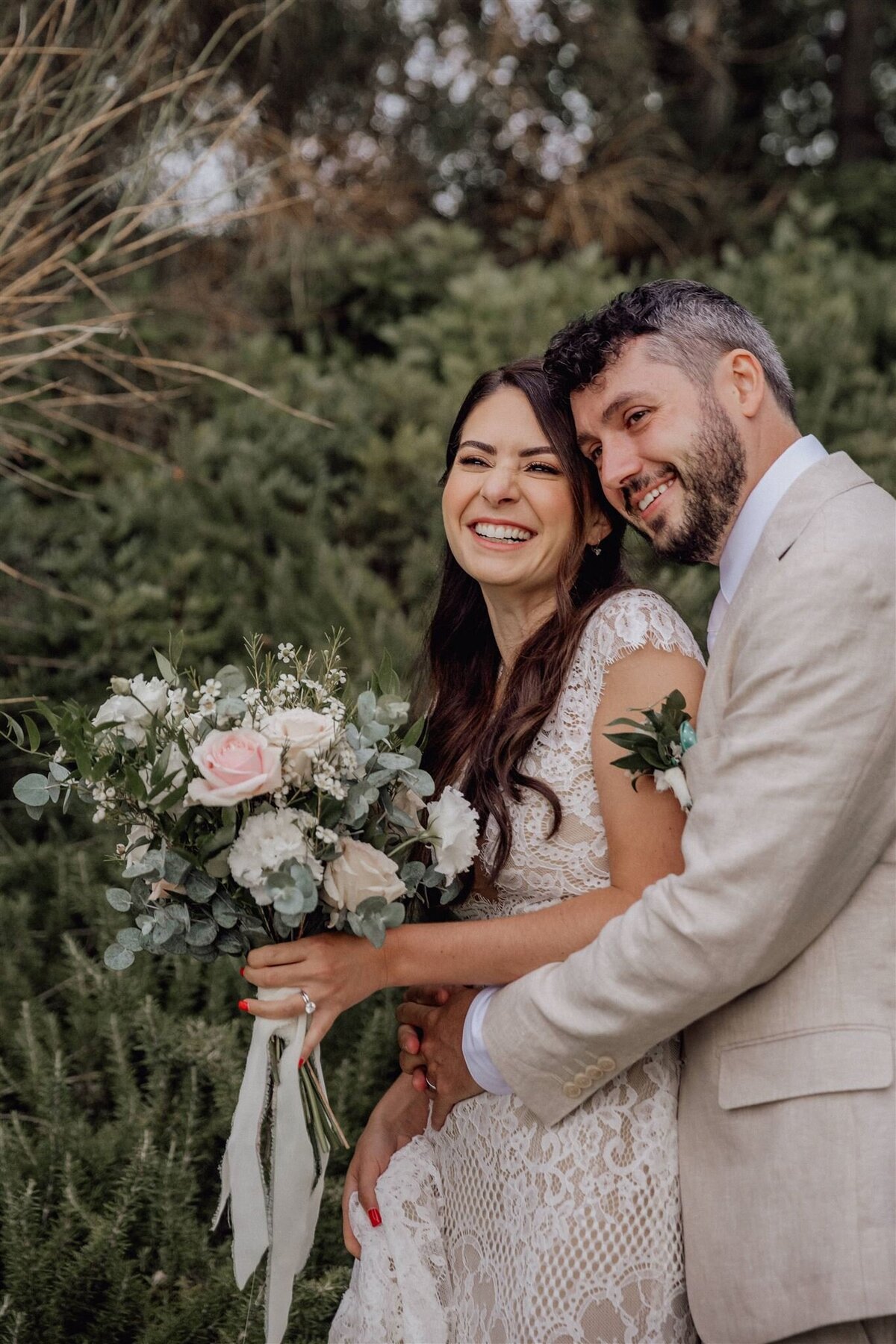 Bride and Groom at Wedding in Tuscany