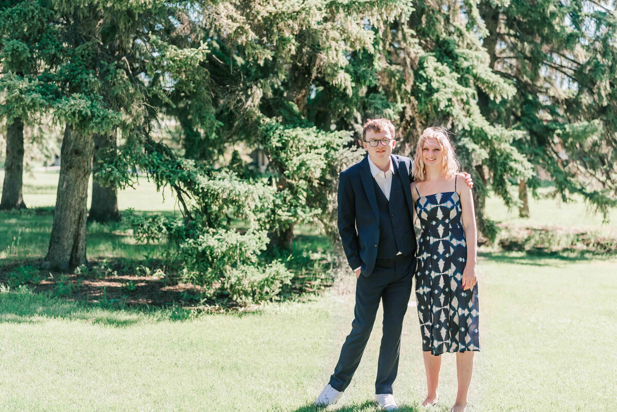 Just the graduate and his sister. 