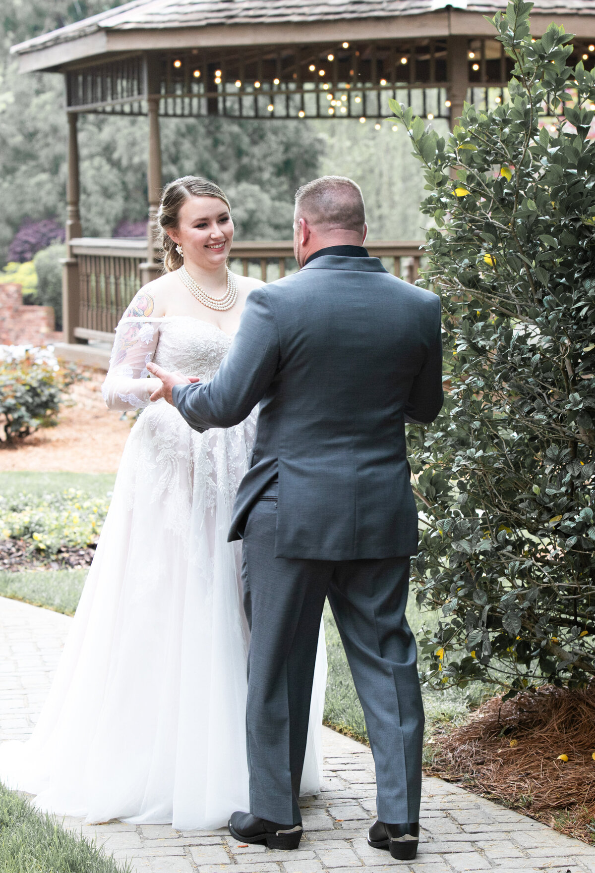 Carl-House-Garden-Gazebo-First-Look-Auburn-Georgia-Wedding
