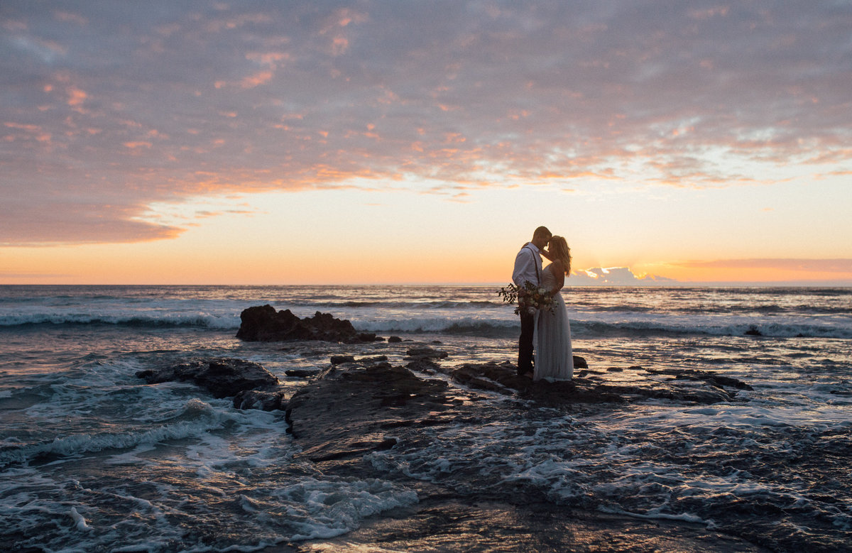 Bride and Groom portrait after their elopement ceremony in  La Jolla California