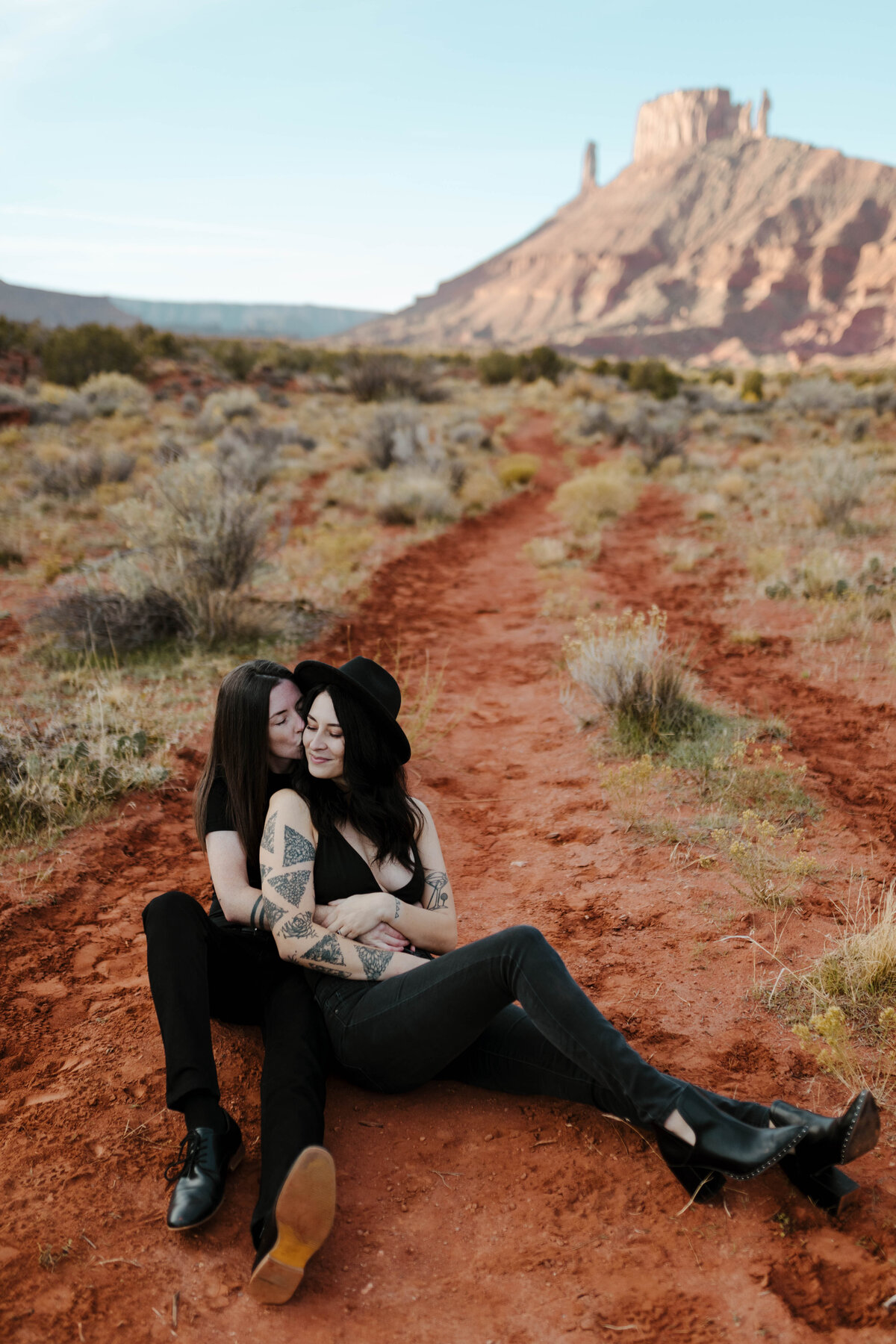 Lesbian Engagement Session in Moab