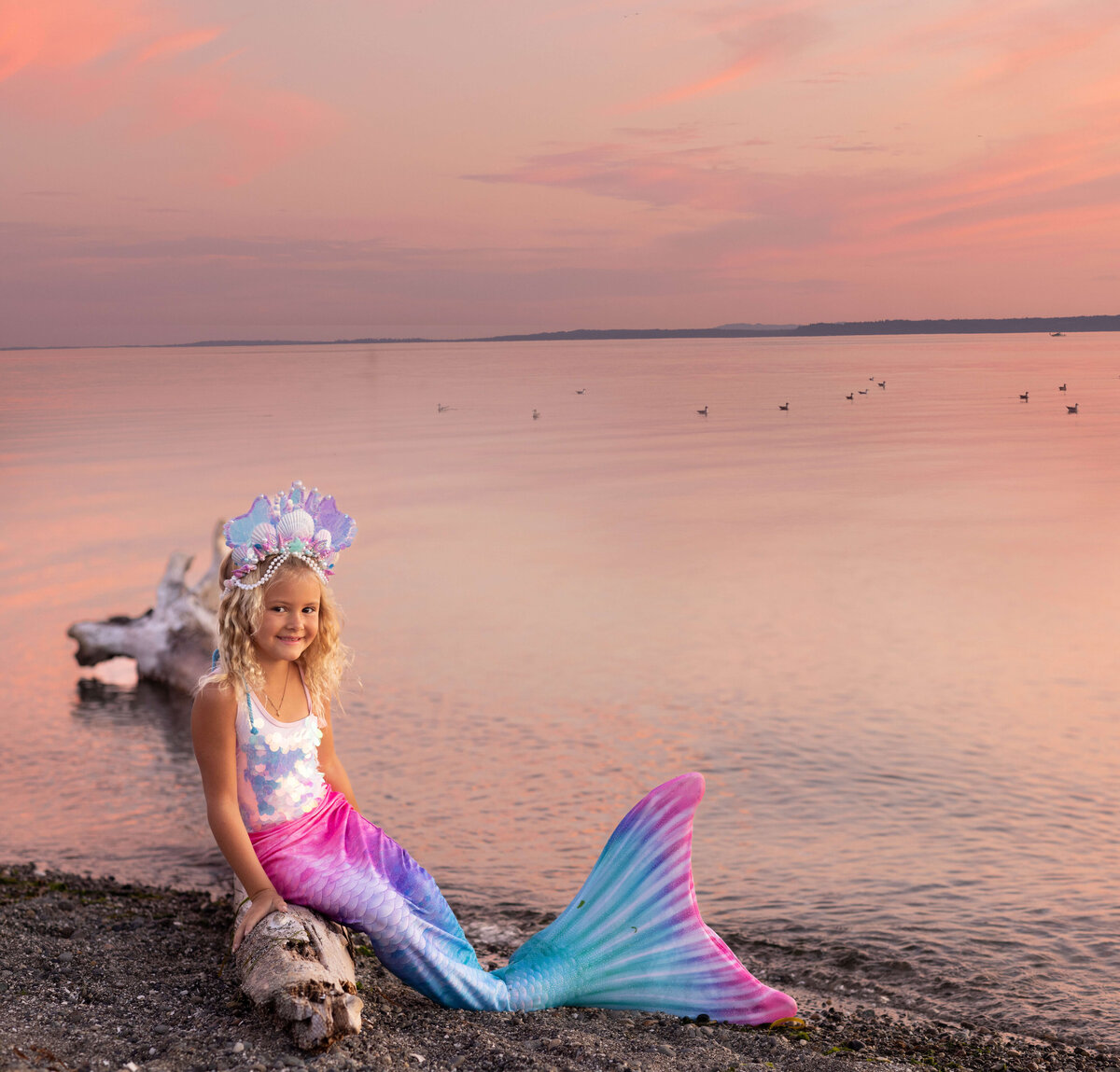 Sunset Mermaid session in Seattle