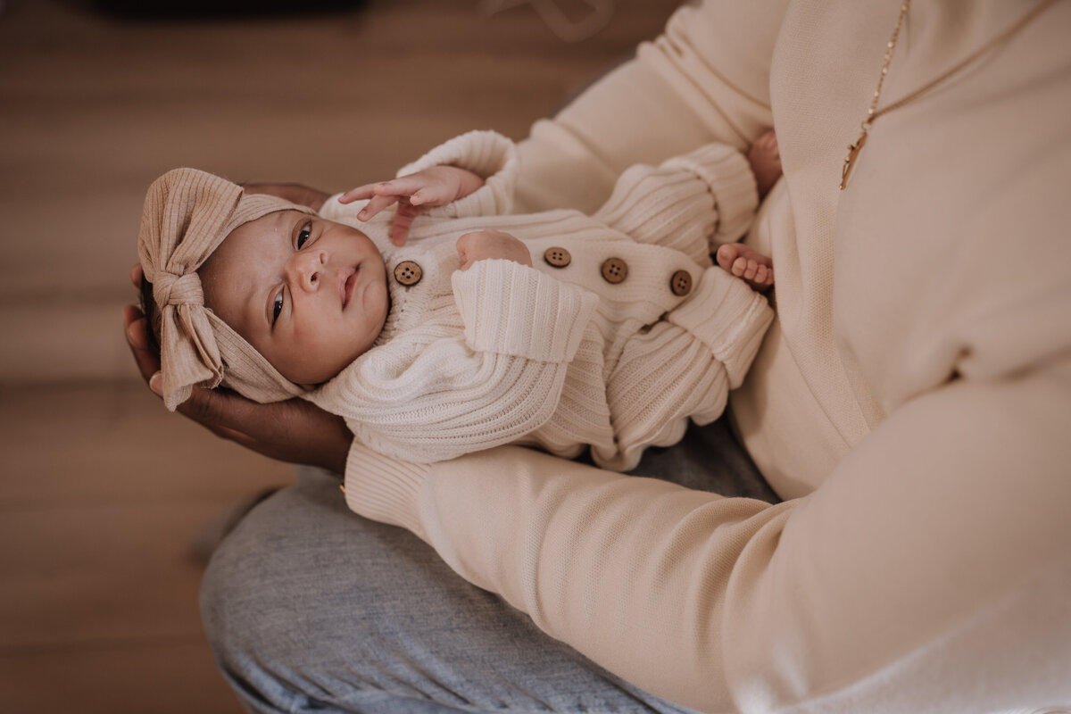 Father holding baby girl