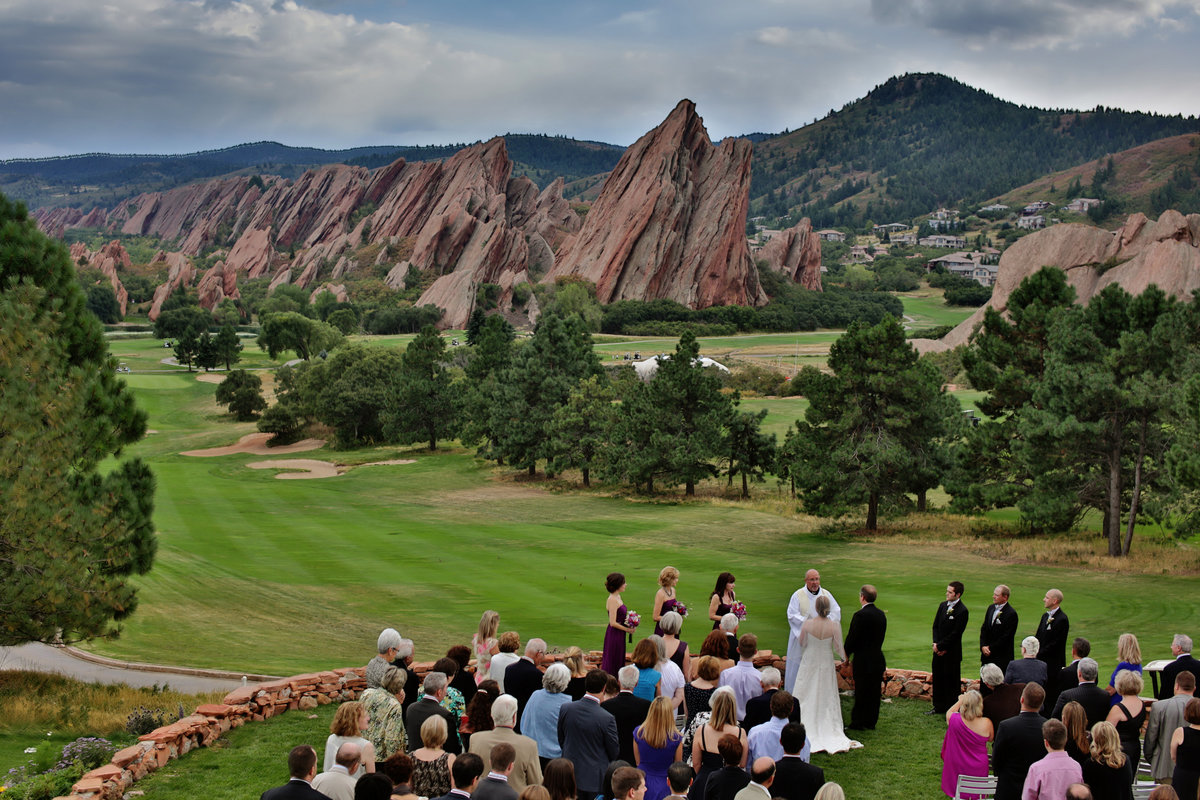 view of Arrowhead Golf Course wedding day
