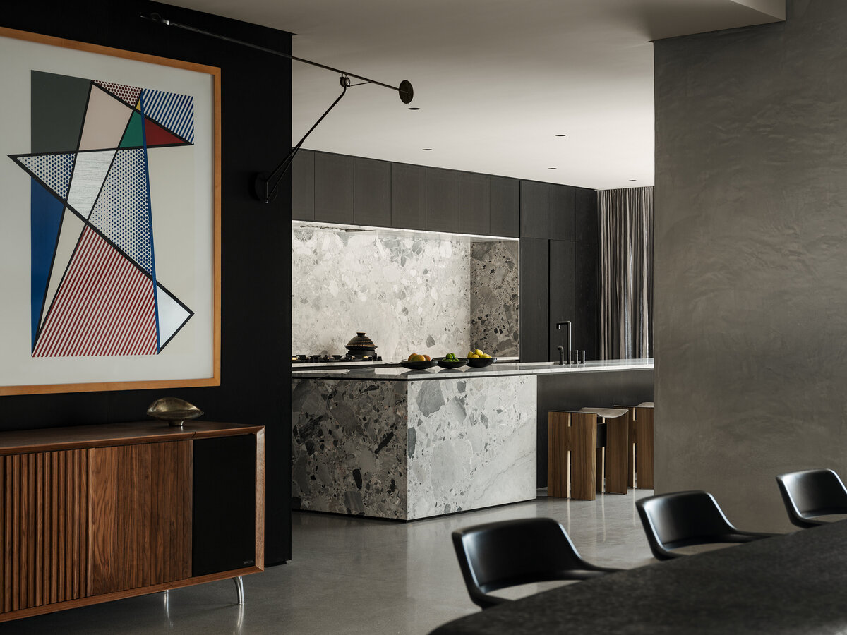 Palm Springs architect designed indoor outdoor living area in Desert Palisades.