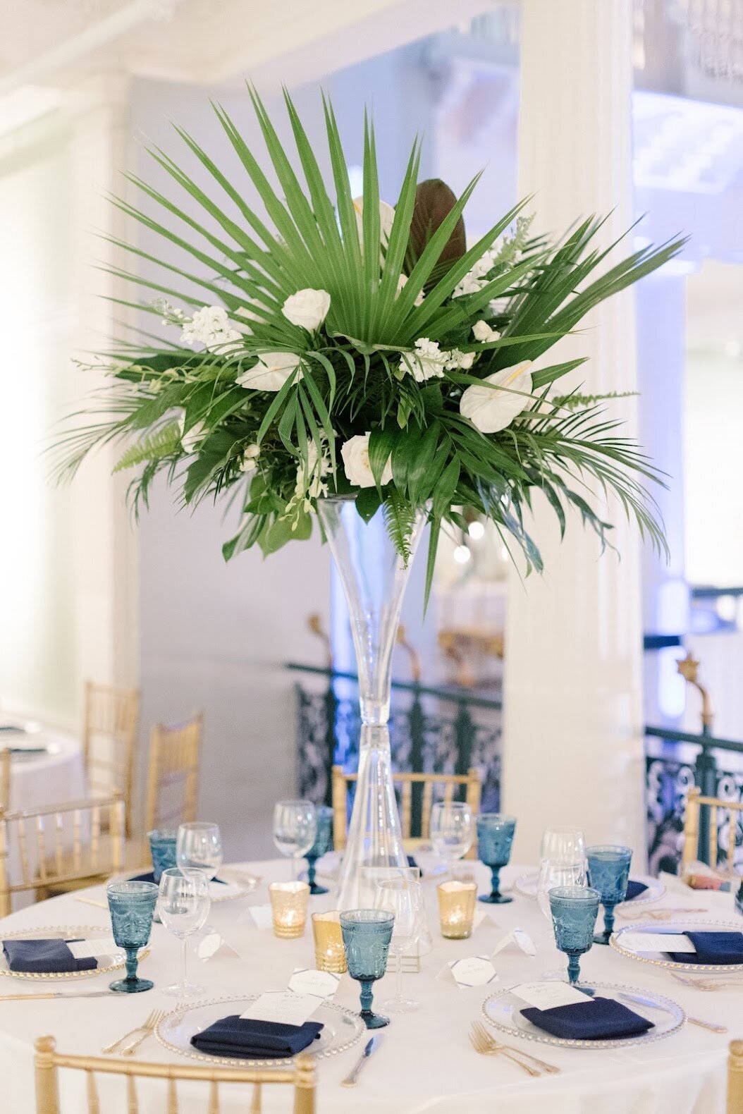 tropical tall center piece