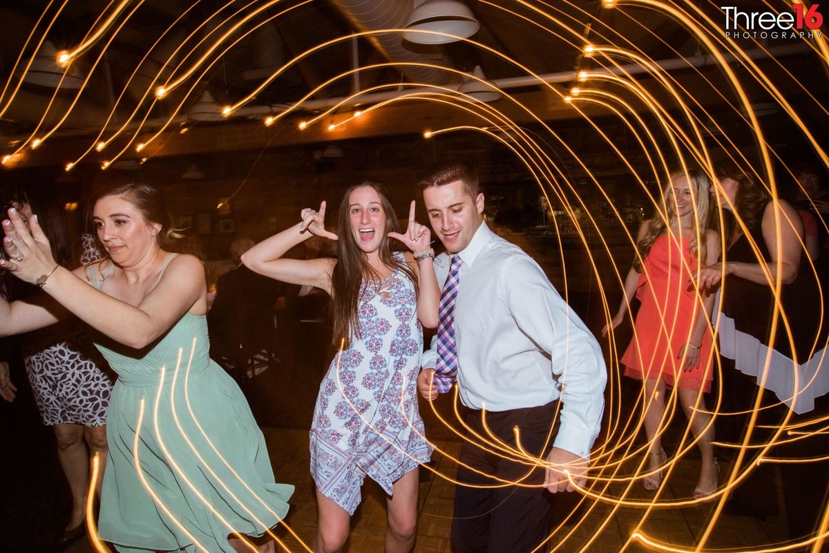 Wedding Guests dance at reception held at the Orange County Mining Company