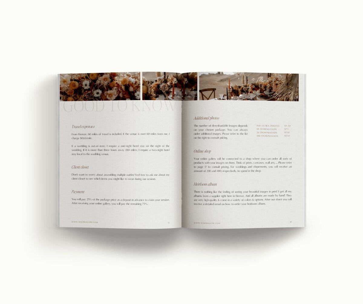 Classy Showit template for photographers Wild Willow 11