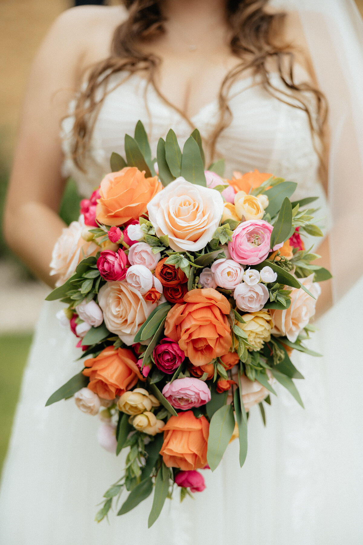 A colorful wedding bouquet for a summer wedding in Gettysburg, South Dakota.