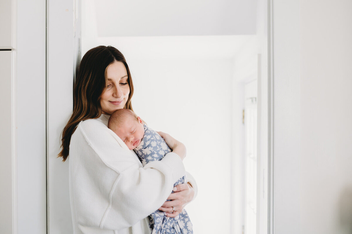 mom holding newborn