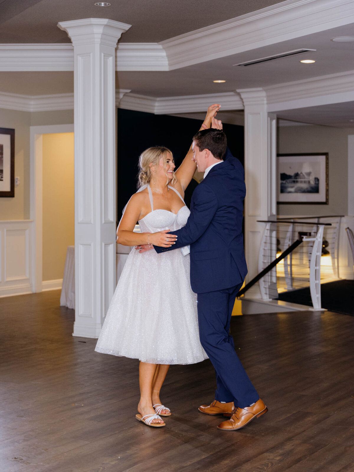 Bride and groom private dance at Cleveland Yachting Club