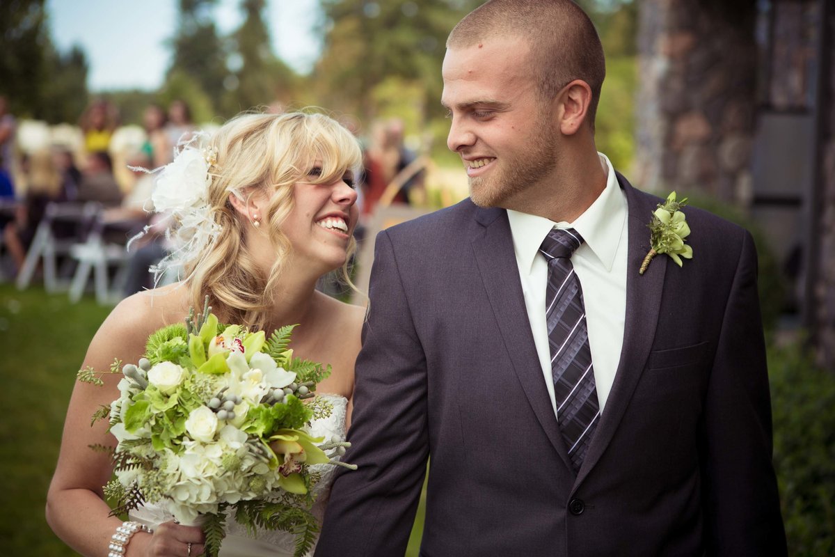 Bride and Groom Laughing