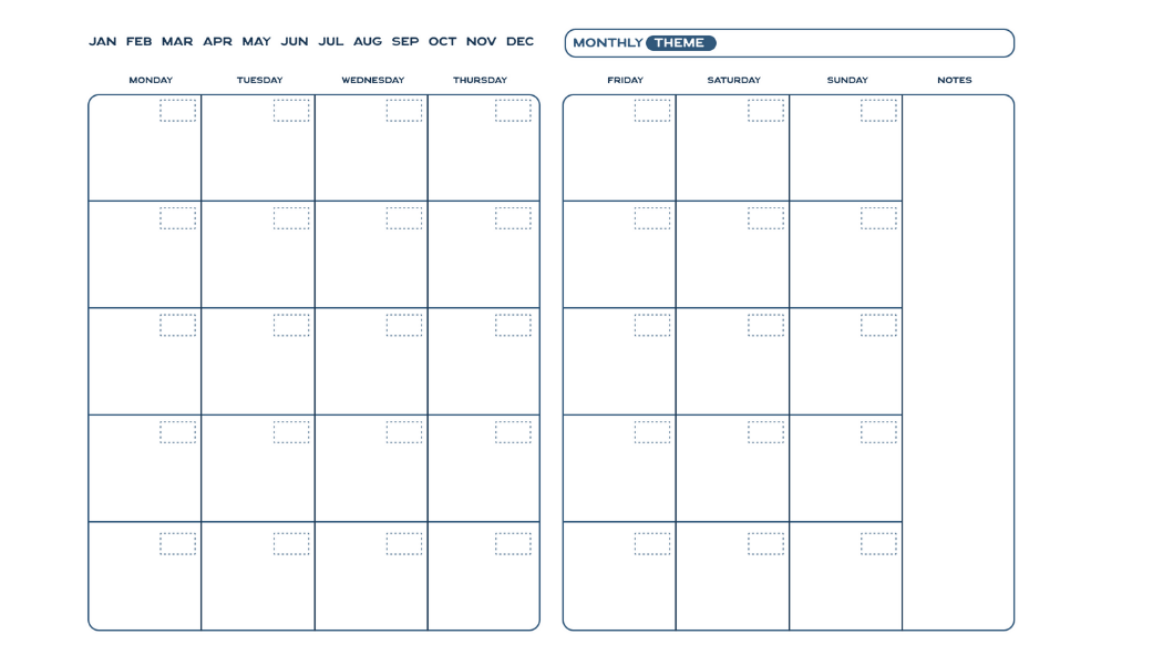 Sample Monthly Spread
