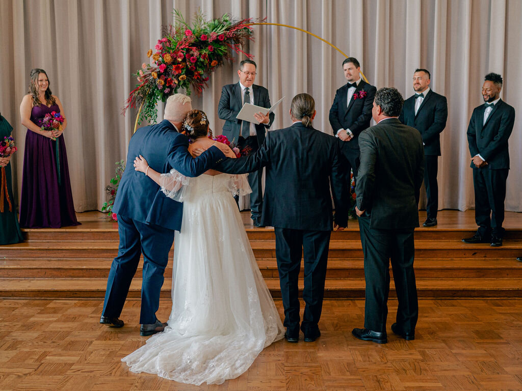 An emotional moment during a wedding ceremony