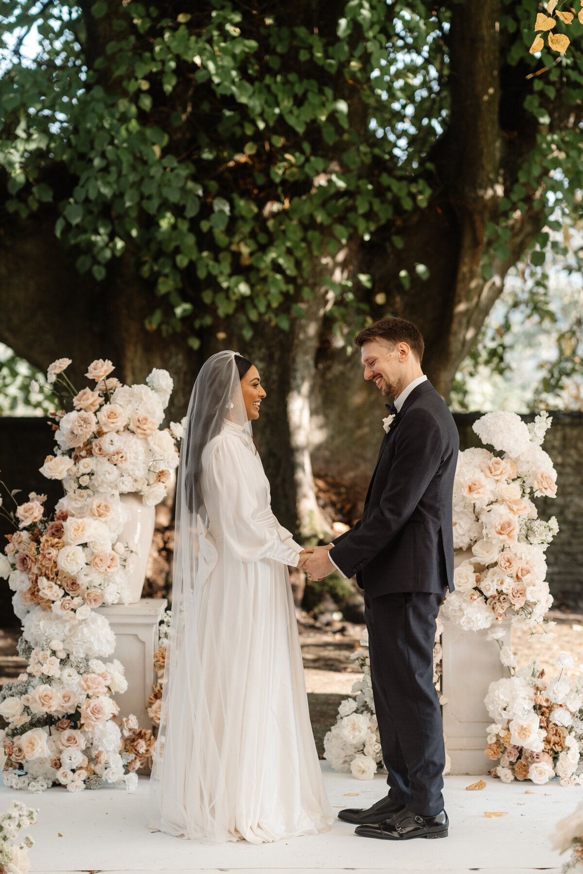 Hamswell House Wedding Photographer - Outdoor Ceremony Under the Lime Tree
