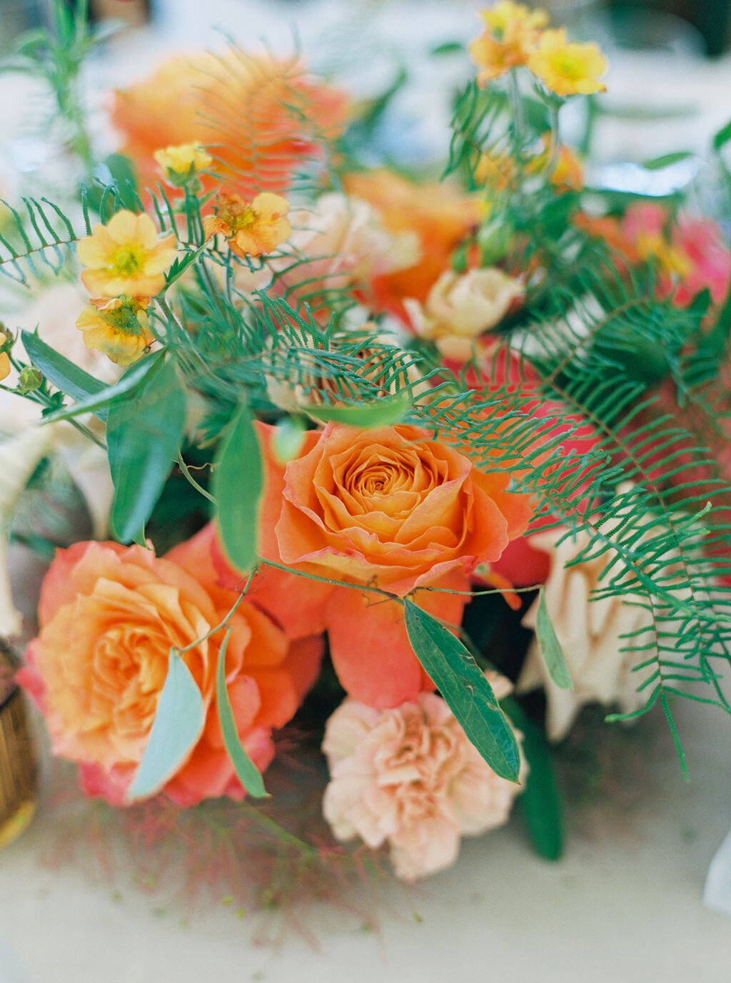 Orange and Pink Wedding Centerpiece