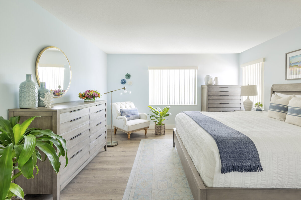 Modern Coastal Farmhouse Master Bedroom Design by S. Fl based SOL Y MAR INTERIORS