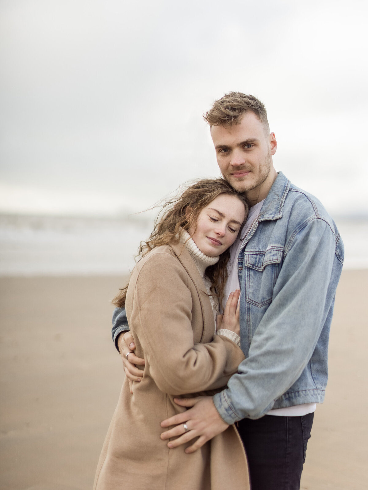 Kayla Stoate Photography Couple Beach Smiling Editorial Fashion Love Story East Sussex _92A9894-Edit