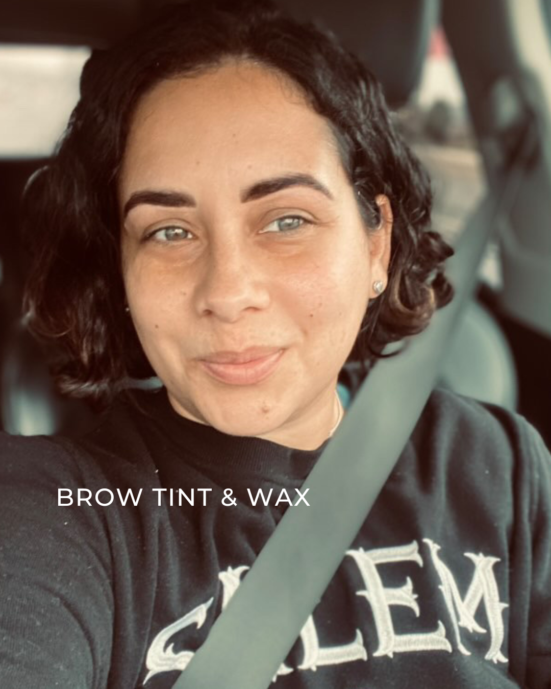 natural brow tinting and wax for a client with already dark brows