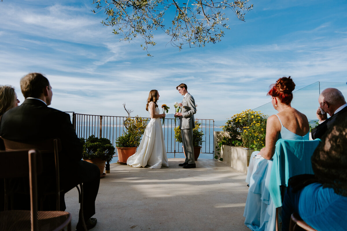 Sorrento villa micro wedding ceremony
