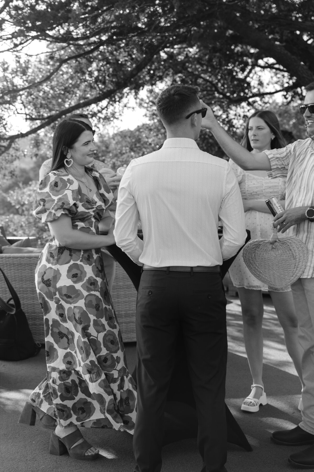 wedding guests mingling during cocktail hour at austin texas wedding