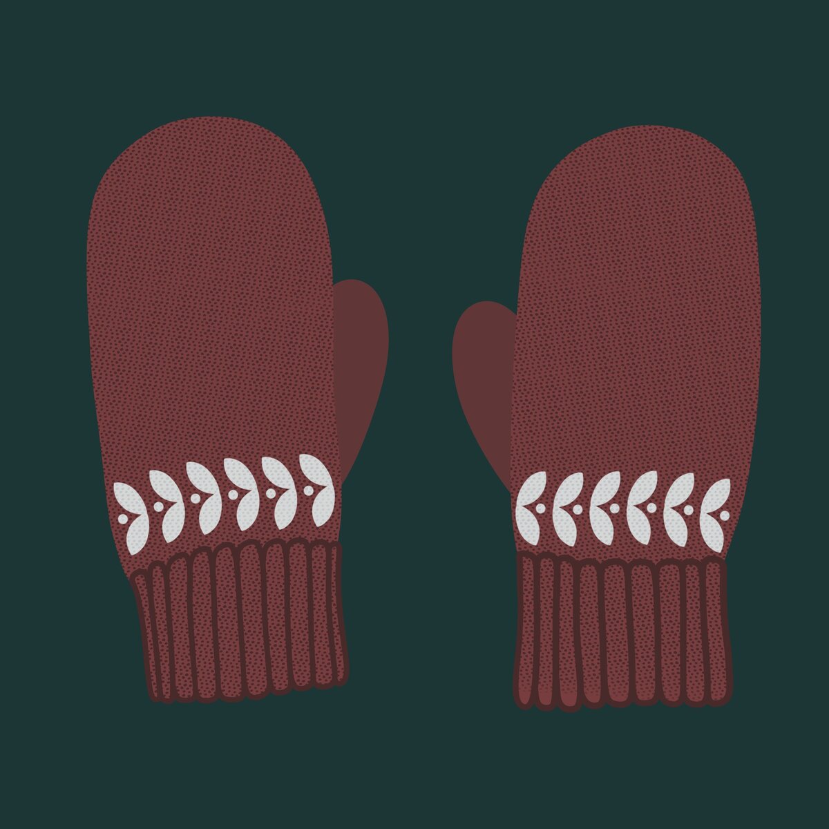 Winter and Holiday - Red Mittens