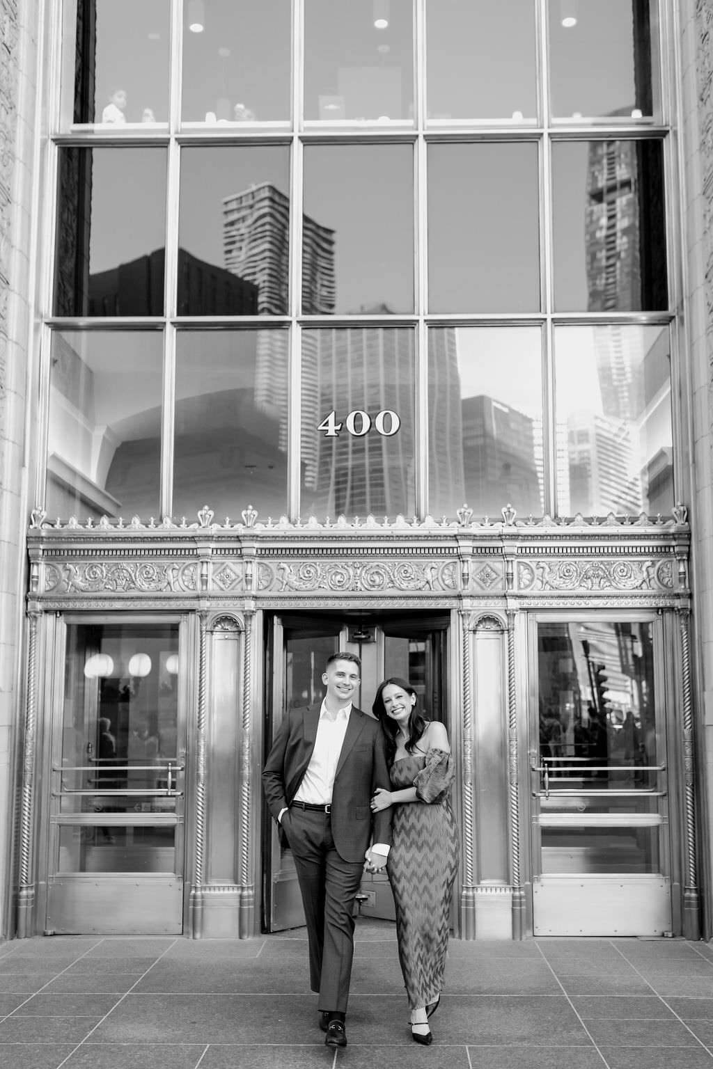 An engagement photography session at The Wrigley Building and North Ave Beach in Chicago, Illinois - 2