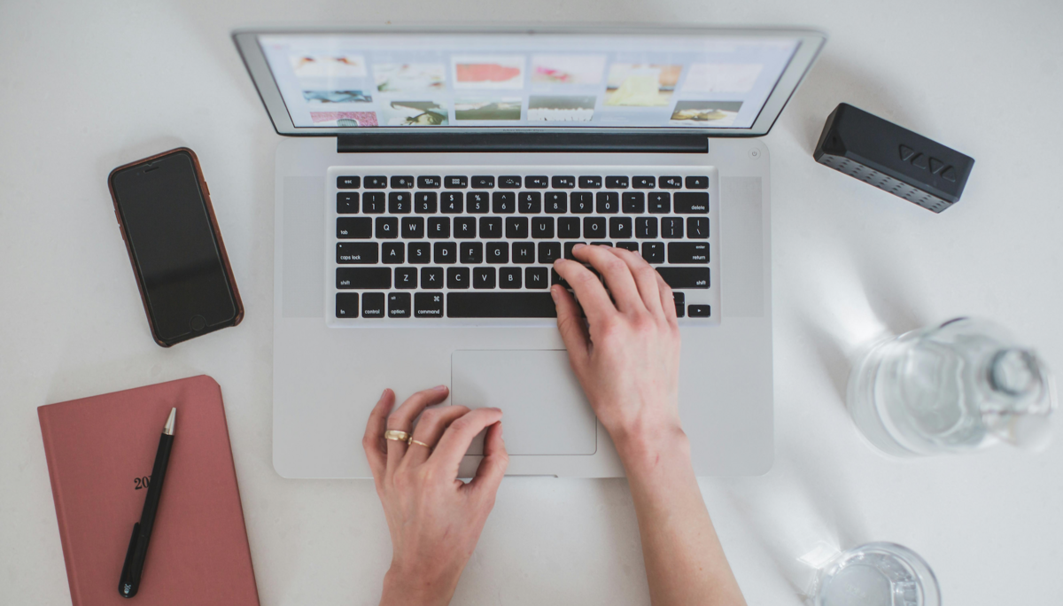 Woman working on web design and branding creation