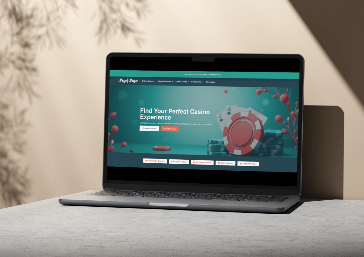 Homepage design for Way of Wager showcasing casino affiliate layout