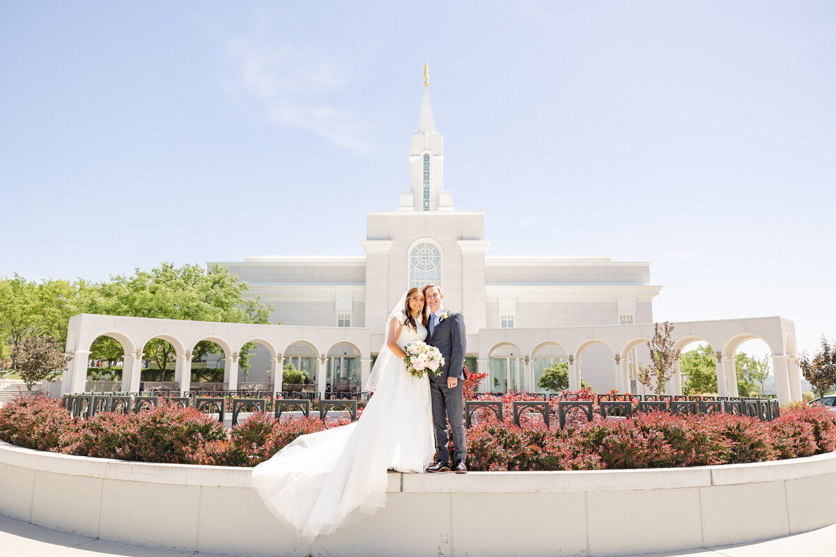 First pictures as husband and wife outside of the beautiful bountiful LDS temple