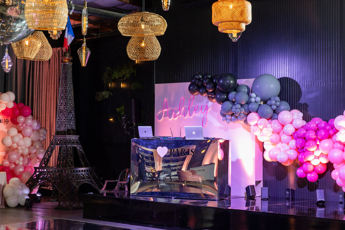 A DJ stand at a Bat Mitzvah