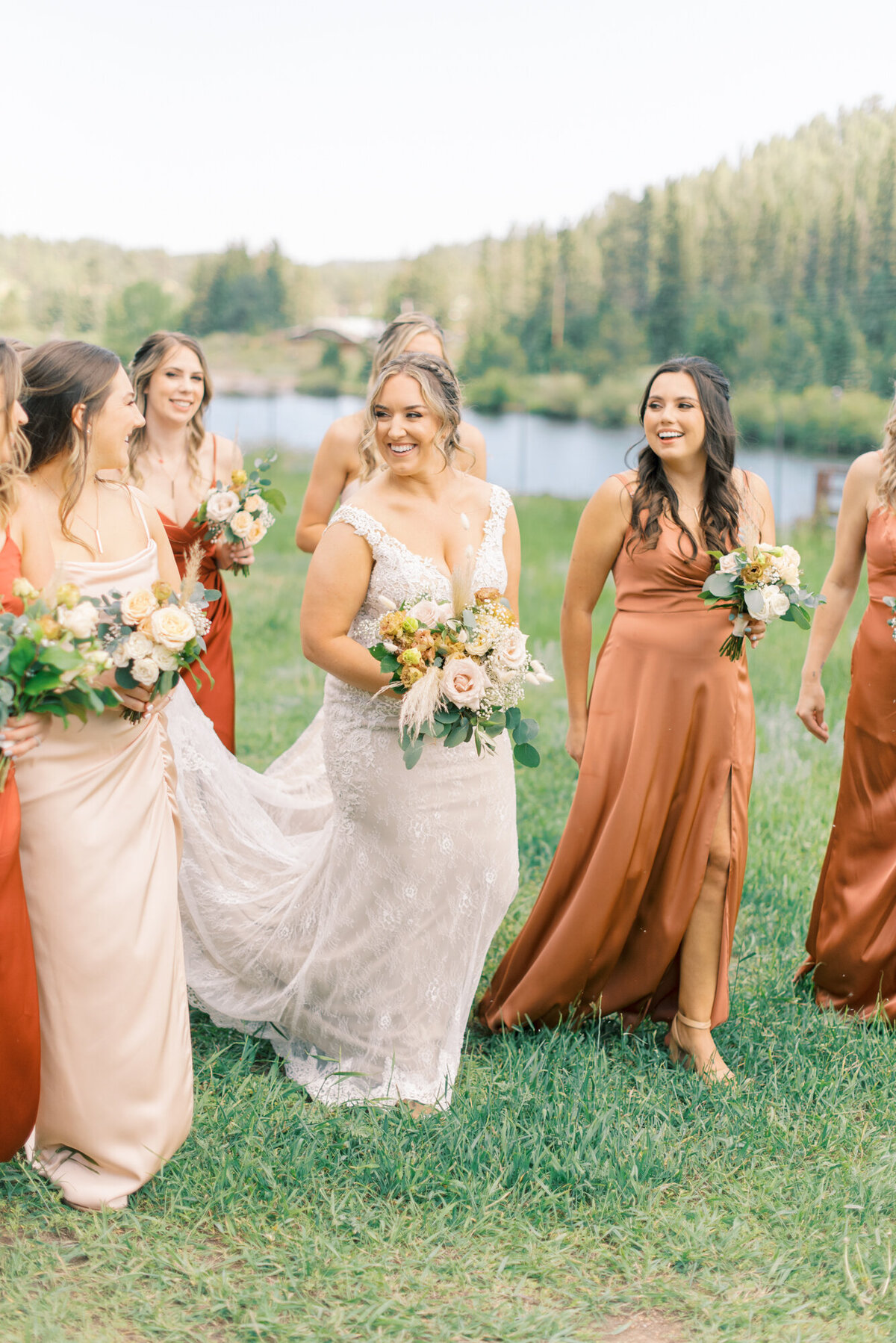 Rocky Mountain bride and bridesmaids