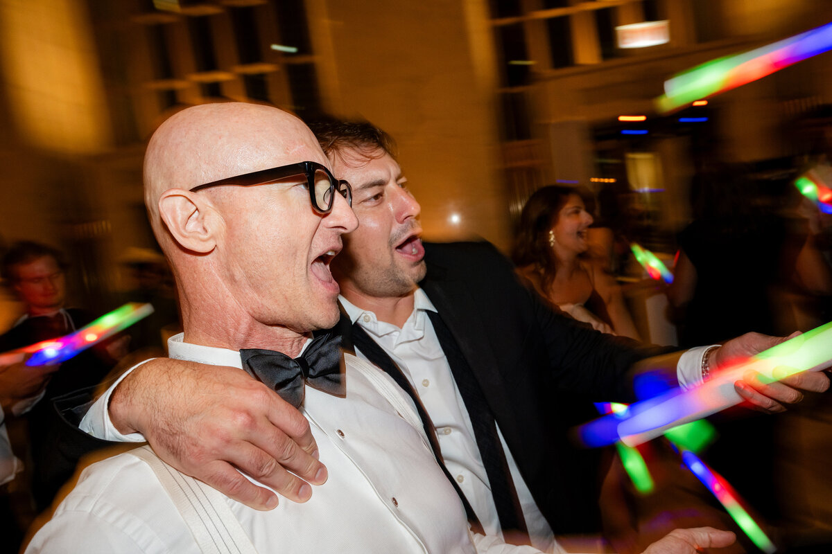 wedding reception dancing with glow sticks trend