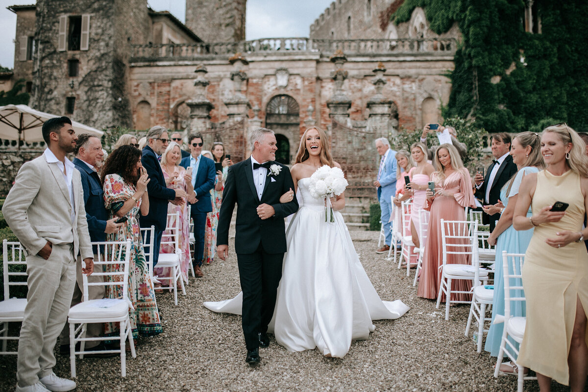 Father walking Bride down the Aisle in Tiscany