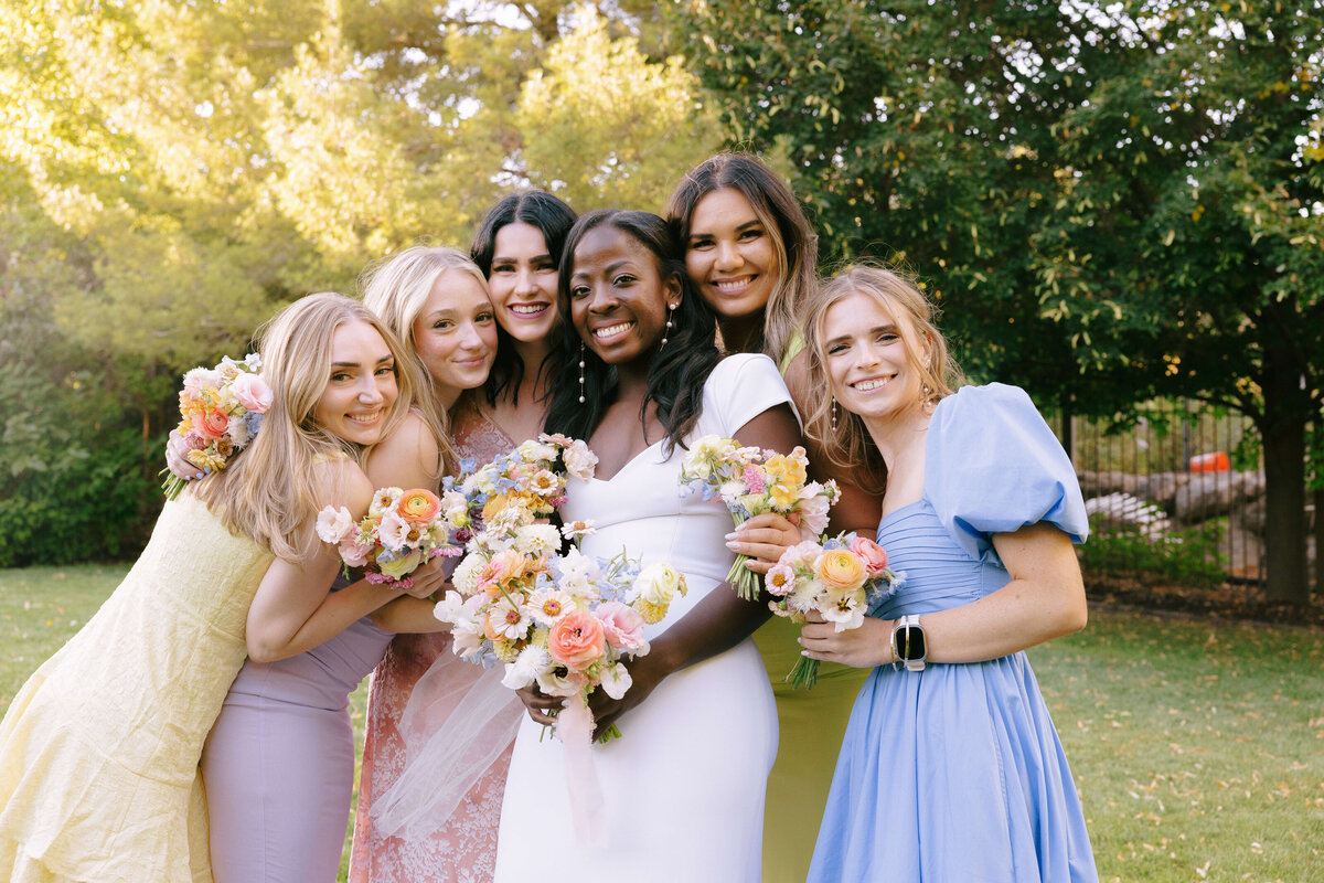 bride and bridesmaids