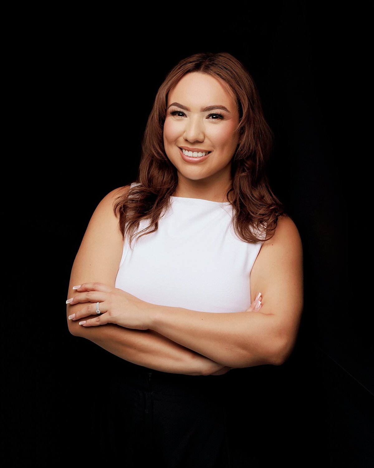 Close-up of confident smile during luxury headshot session by Haili Barton Photography