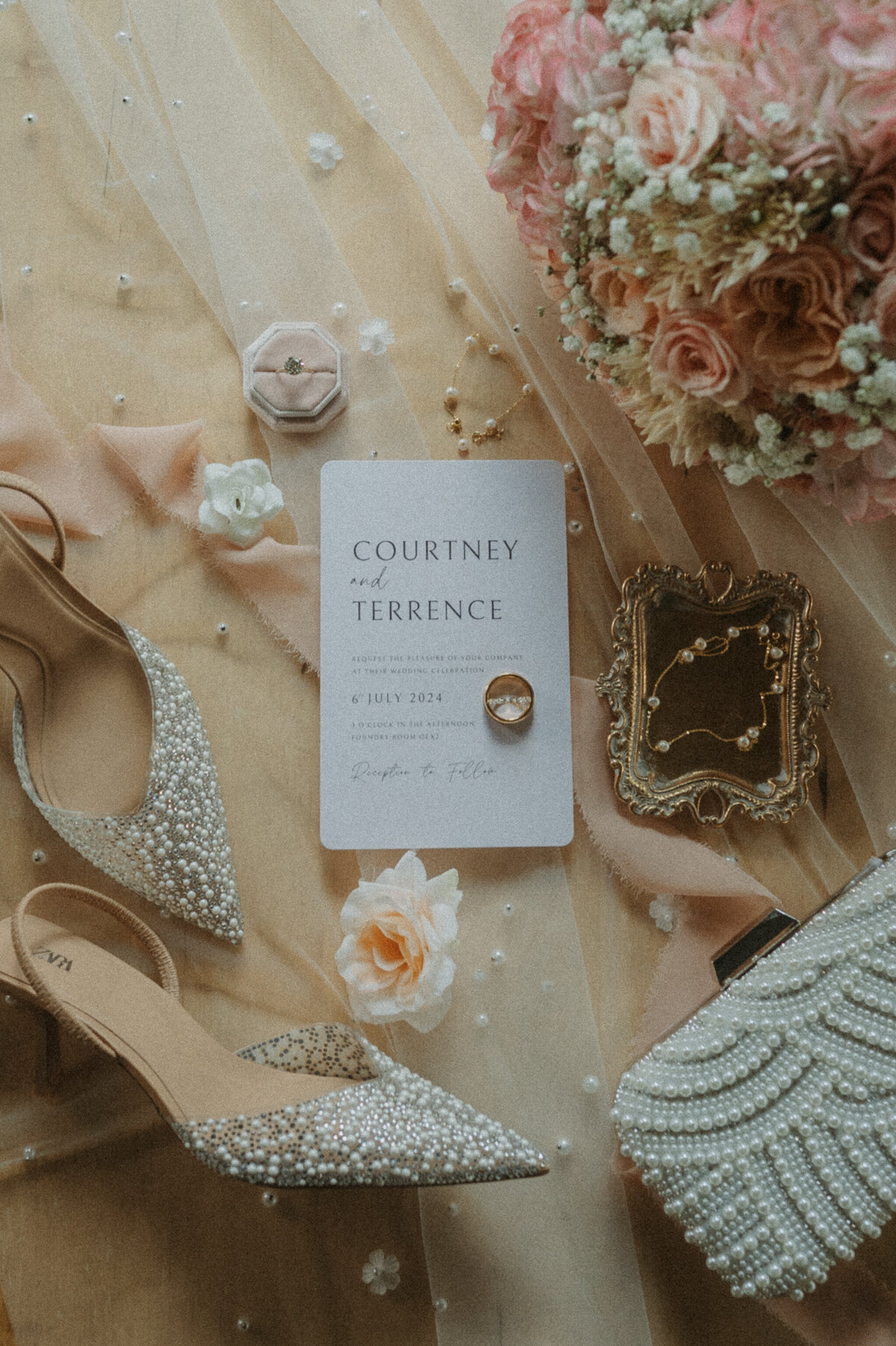 detail shot of wedding items in edmonton