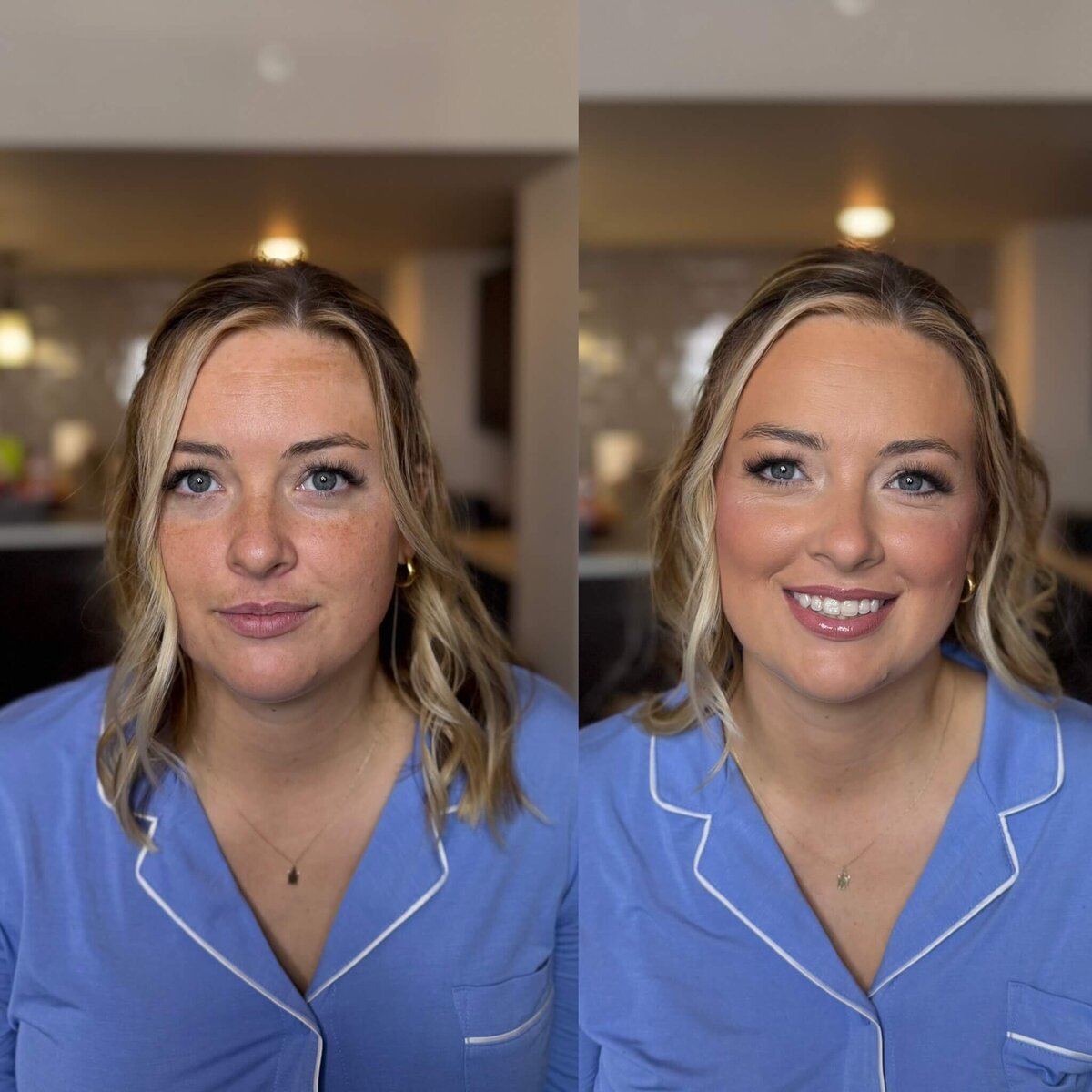 pretty woman showing off her gorgeous makeup applied by Stephanie Schuh