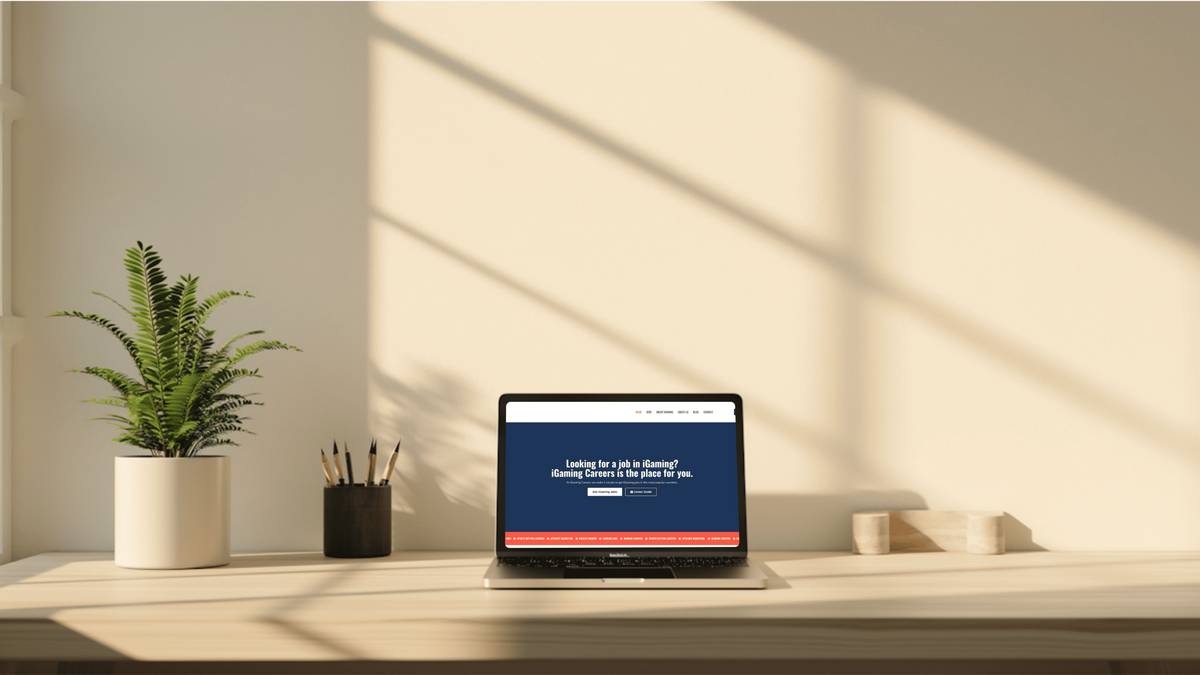 Homepage design for iGaming Careers job board built on WordPress