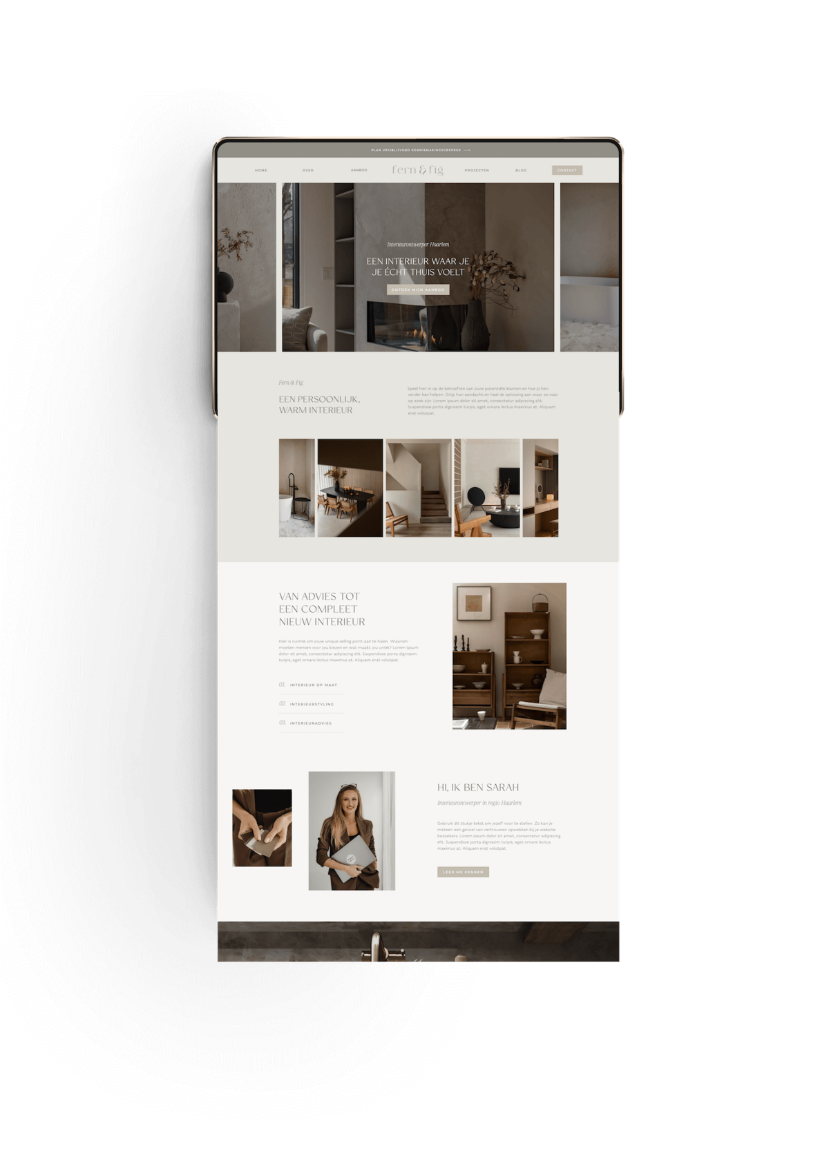 Luxe Showit website template voor fotografen