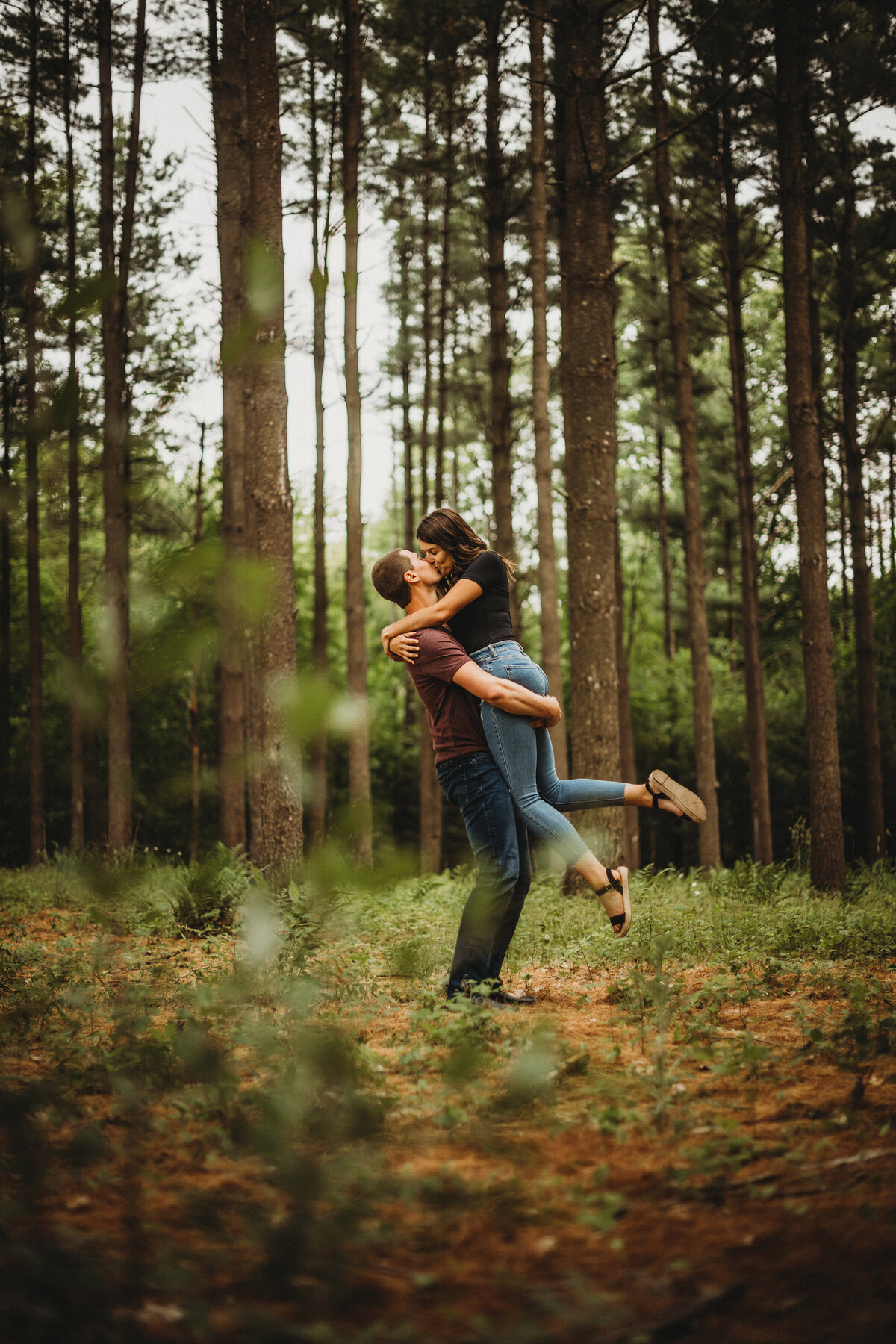 Pine tree engagement session