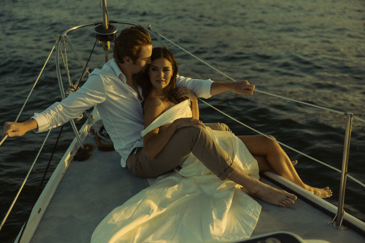 Thuy Tran Photos captured this intimate elopement on the San Diego waters