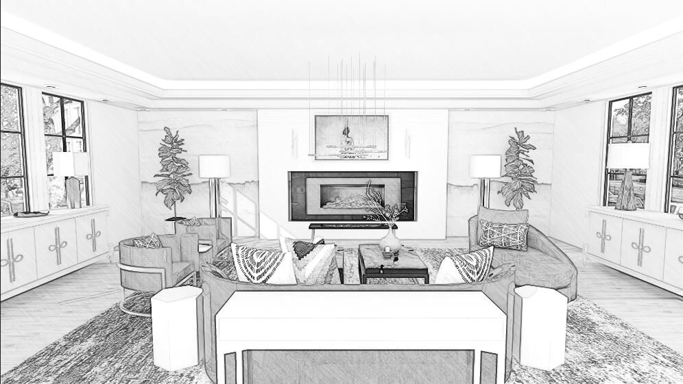 Transitional Contemporary Living Room 3 GIF
