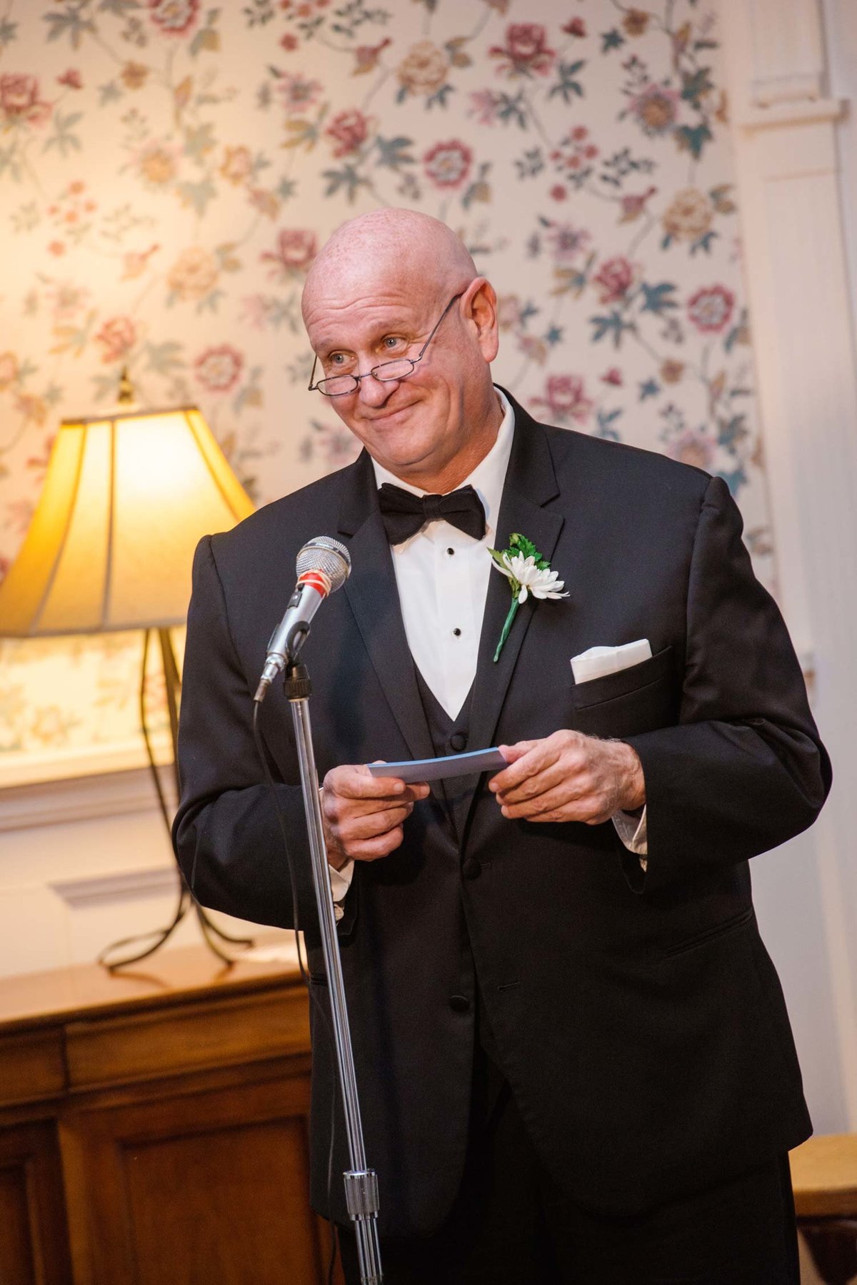 Father giving a speech at The Ram's Head Inn