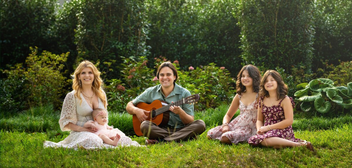 Audubon Park New Orleans baby mom dad sisters guitar grass