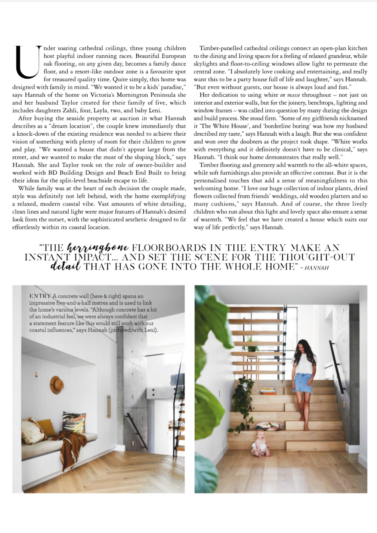 Bedroom design with warm tones featured in national interiors magazine