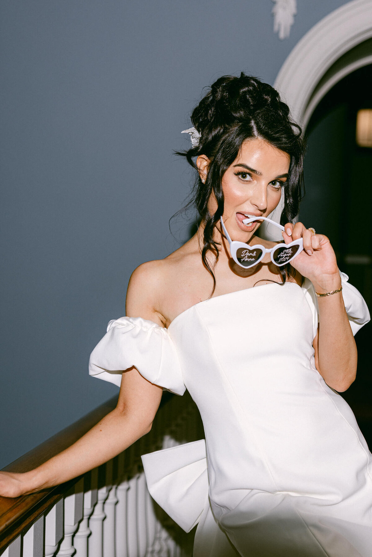 A wedding photo of a bride posing for the camera at Luttrellstown Castle